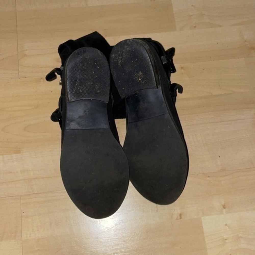 Steve Madden Altta moto bootie ankle boots black suede size 5.5 gently preloved - Picture 5 of 13